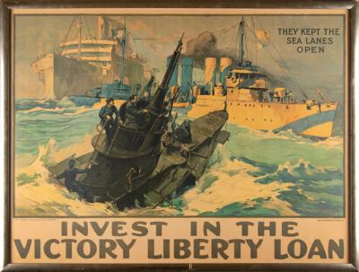 Lot #476 World War I Poster: 'They Kept the Sea Lanes Open' by L. A. Shafer - Image 2