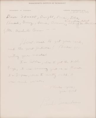 Lot #346 Paul Samuelson Autograph Letter Signed on the Nobel Prize - Image 2