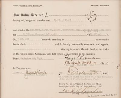 Lot #278 Marshall Field III Document Signed - Image 3