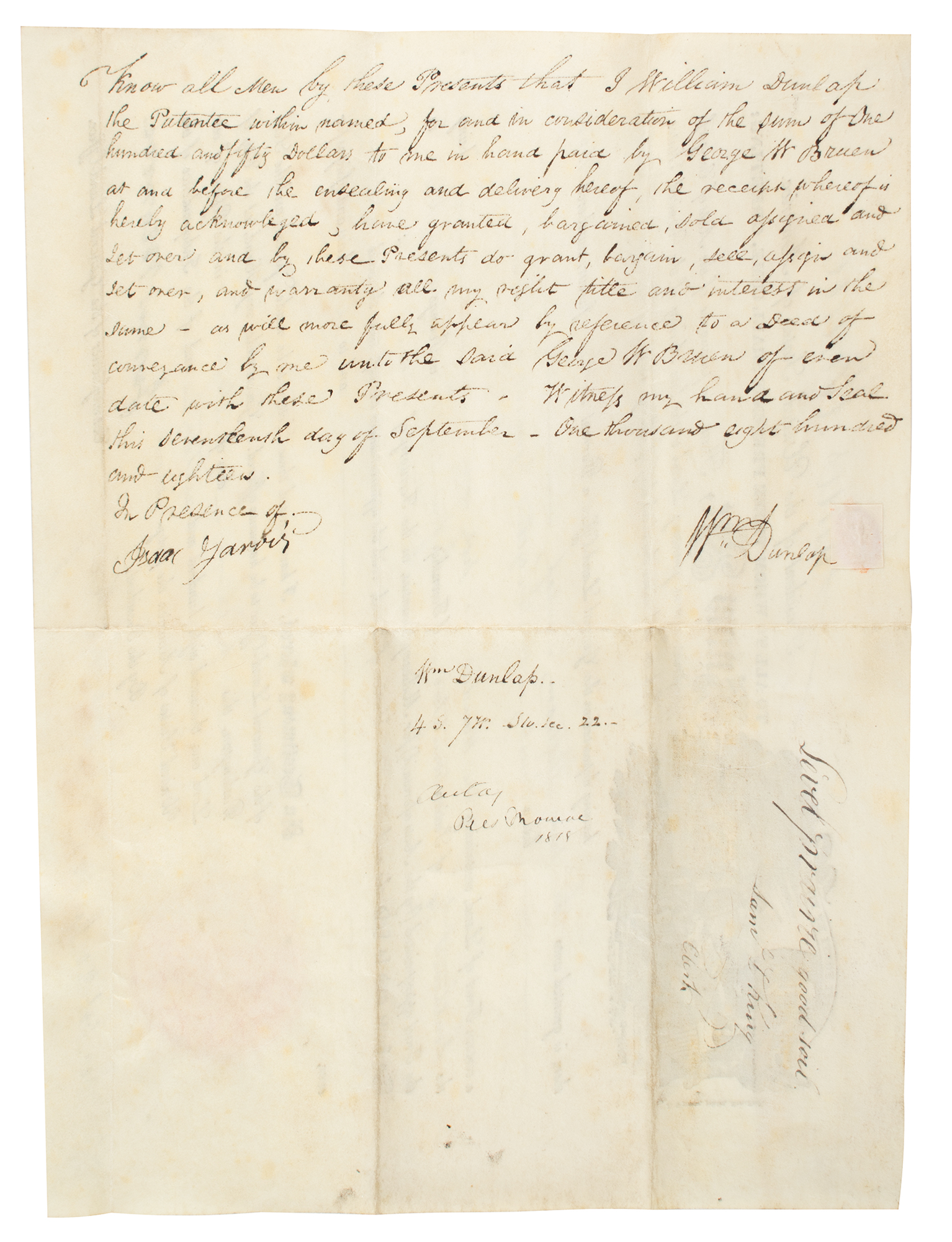 Lot #122 James Monroe Document Signed as President - Image 2