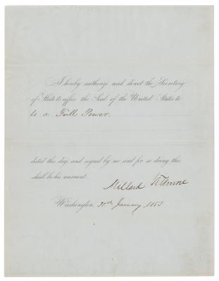 Lot #71 Millard Fillmore Document Signed as