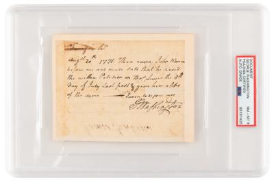 Lot #1 George Washington Document Signed - PSA NM-MT 8 - Image 2