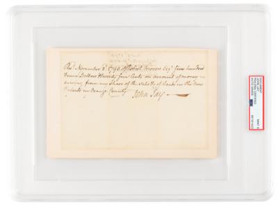 Lot #181 John Jay Document Signed, Dated to His