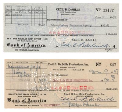 Lot #753 Cecil B. DeMille (2) Signed Checks - Image 1