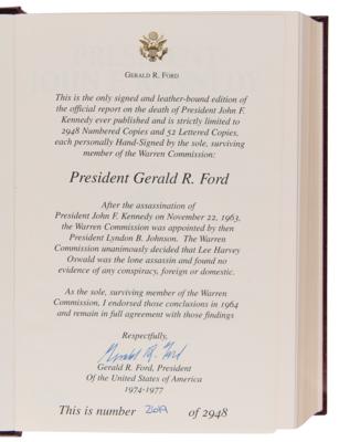 Lot #75 Gerald Ford Signed Limited Edition Book - President John F. Kennedy: Assassination Report of the Warren Commission - Image 4