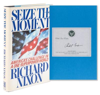 Lot #128 Richard Nixon Signed Book - Seize the Moment - Image 1
