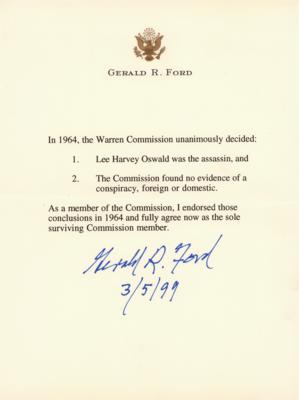 Lot #76 Gerald Ford Signed Souvenir Typescript on