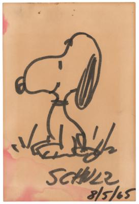 Lot #595 Charles Schulz Signed Sketch of Snoopy