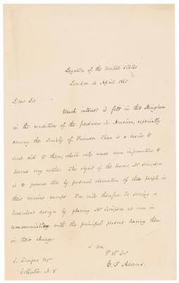 Lot #242 Charles Francis Adams Autograph Letter