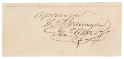 Lot #423 P. G. T. Beauregard Signature