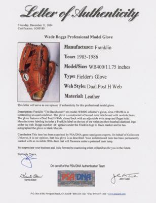 Lot #877 Wade Boggs Signed Professional Model Baseball Glove - Image 2