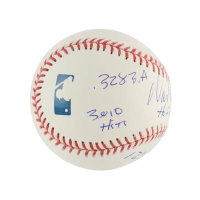 Lot #878 Wade Boggs Signed Baseball with Career Stats - Image 2