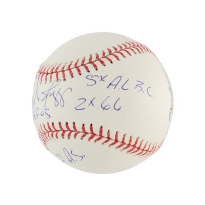 Lot #878 Wade Boggs Signed Baseball with Career Stats - Image 3