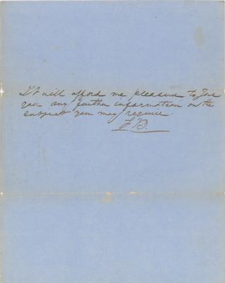 Lot #425 Franklin Buchanan Autograph Letter Signed - Image 2