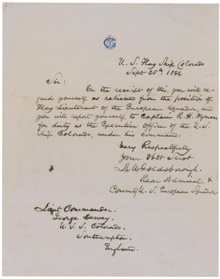 Lot #432 George Dewey: Louis M. Goldsborough Autograph Letter Signed - Image 1