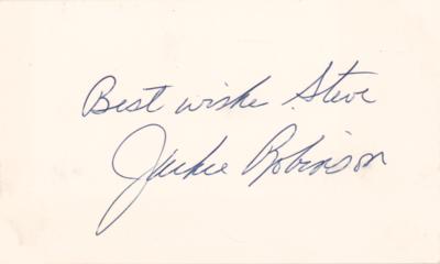 Lot #898 Jackie Robinson Signature