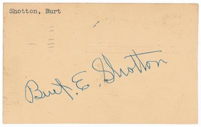 Lot #899 Burt Shotton Signature - Image 1