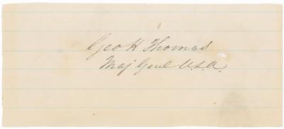 Lot #470 George H. Thomas Signature - Image 1