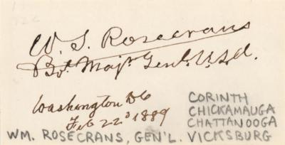 Lot #463 William S. Rosecrans Signature