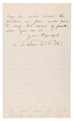 Lot #460 David D. Porter Autograph Letter Signed - Image 2