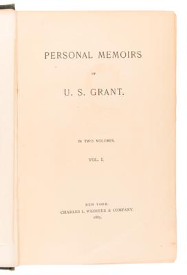 Lot #440 U. S. Grant: Personal Memoirs of U. S. Grant (First Edition) - Image 2