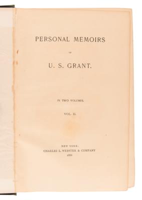 Lot #440 U. S. Grant: Personal Memoirs of U. S. Grant (First Edition) - Image 4