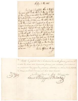 Lot #306 King Louis Philippe I and Queen Maria Amalia (2) Items Signed - Image 1