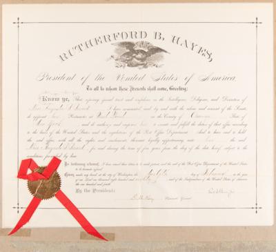 Lot #96 Rutherford B. Hayes Document Signed as President - Image 1