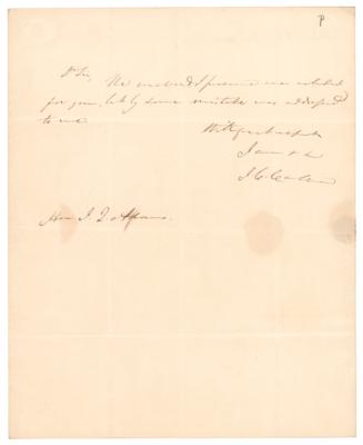 Lot #258 John C. Calhoun Autograph Letter Signed
