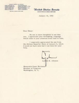 Lot #104 Lyndon B. Johnson Typed Letter Signed