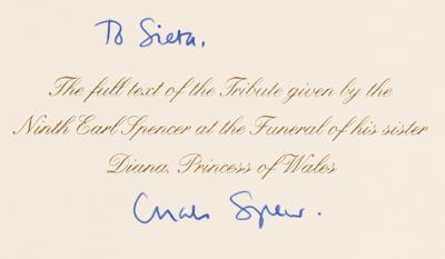 Lot #337 Princess Diana: Earl Charles Spencer Signed Book - Tribute to Diana Princess of Wales - Image 2