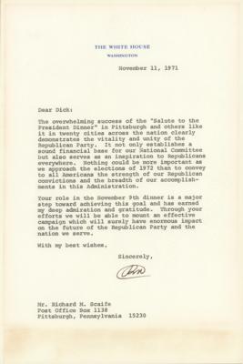 Lot #131 Richard Nixon Typed Letter Signed as President - Image 1