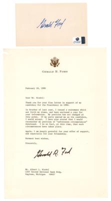 Lot #81 Gerald Ford (2) Items - Typed Letter Signed and Signature - Image 1