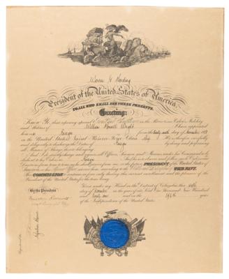 Lot #88 Warren G. Harding: Theodore Roosevelt, Jr. Signed Naval Reserve Appointment - Image 1