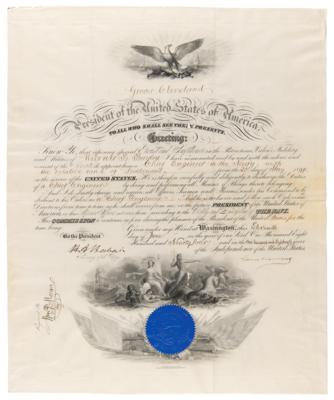 Lot #59 Grover Cleveland Document Signed as