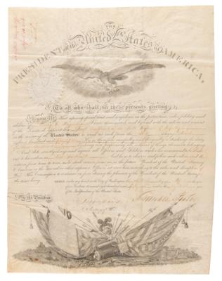 Lot #12 Franklin Pierce and Jefferson Davis Document Signed as President and Secretary of War - Image 1