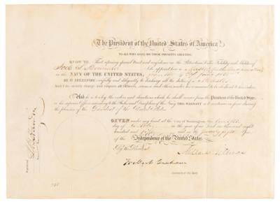 Lot #72 Millard Fillmore Document Signed as President - Promotion of a Navy Master - Image 1