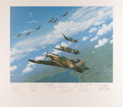 Lot #436 Flying Tigers Multi-Signed (26) Print by