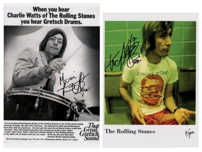 Lot #692 Rolling Stones: Charlie Watts (2) Signed Photographs - Image 1