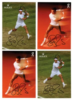 Lot #884 Roger Federer (4) Signed Promo Cards