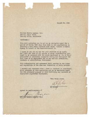 Lot #779 Al Jolson Document Signed - Image 1