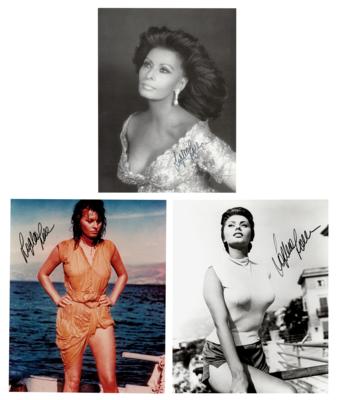Lot #795 Sophia Loren (3) Signed Photographs