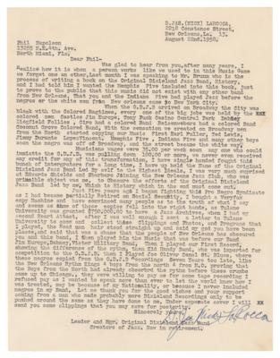 Lot #637 Nick LaRocca Typed Letter Signed on the