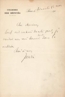 Lot #295 Jean Jaurès Autograph Letter Signed