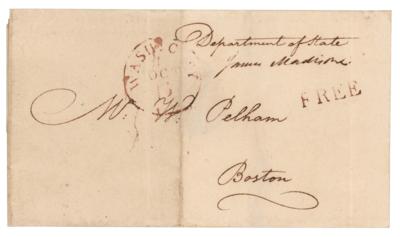 Lot #6 James Madison Signed Free Frank as