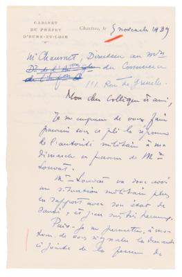 Lot #320 Jean Moulin Handwritten Draft Letter and Autograph Note Signed - Image 2