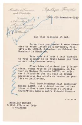 Lot #320 Jean Moulin Handwritten Draft Letter and Autograph Note Signed - Image 4