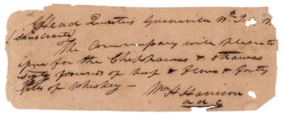 Lot #93 William Henry Harrison Autograph Document