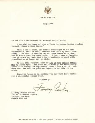 Lot #55 Jimmy Carter Typed Letter Signed on the