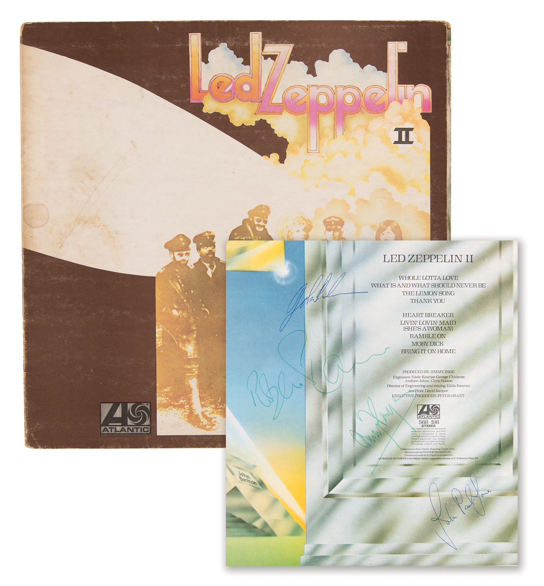 Lot #620 Led Zeppelin II Signed Album - Obtained